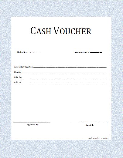 Cash Voucher Template | Free Word Templates