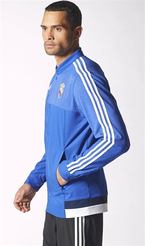 Anthem Real Madrid Adidas Training Jacket 2015 Homme Bleu Poches avec zip | eBay