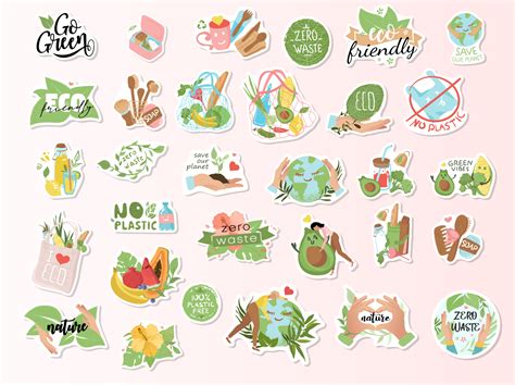 Eco-friendly stickers by Olesya on Dribbble