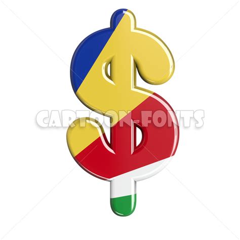 seychellois flag dollar money | 3d sign against white background