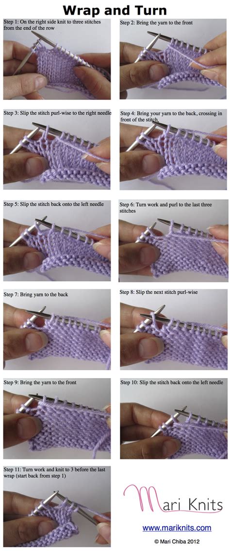 Mari Knits: Short Rows Tutorial Part 2: Wrap and Turn Short Rows