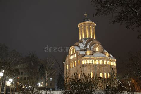 Church in the Winter. Night City Stock Photo - Image of hold, cute ...