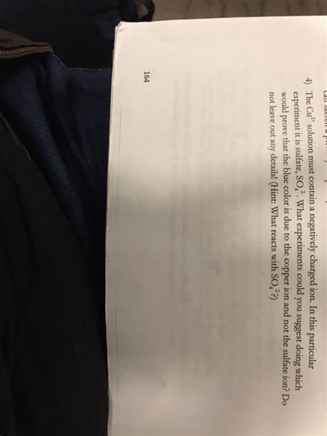 Solved 4) The Cu?' solution must contain a negatively | Chegg.com