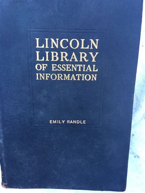 The Lincoln Library of Essential Information by Lincoln Library - Hardcover - 14th Edition 2 ...