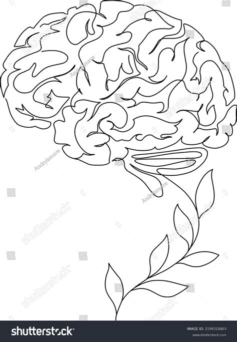 Continuous Line Art Human Brain Stock Vector (Royalty Free) 2199310803 ...