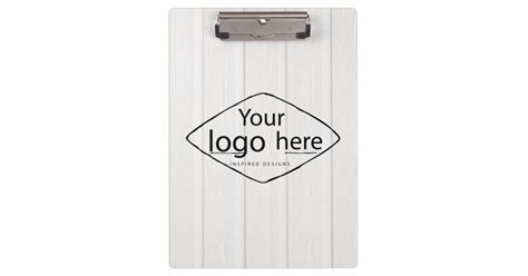 custom logo on white wood boards clipboard | Zazzle