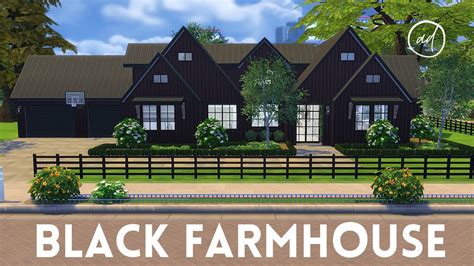 BLACK MODERN FARMHOUSE || Sims 4 || CC SPEED BUILD - YouTube