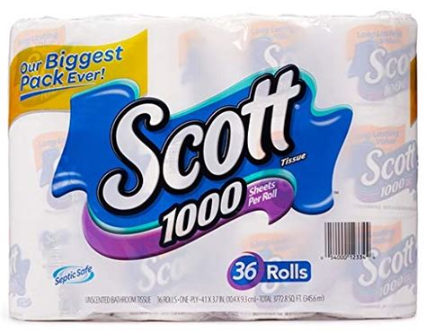 Scott 1000 Sheets Per Roll Toilet Paper,36 Rolls Bath Tissue - ETR Shop