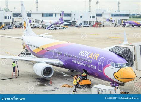 Air Plan Thai Lion Air, Nok Air Parking on Runway and Prepareing Editorial Photography - Image ...