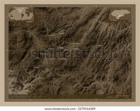 El Paraiso Department Honduras Elevation Map Stock Illustration ...