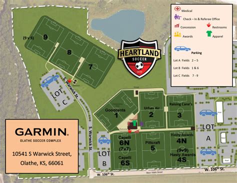 Field Map - Garmin Olathe Soccer Complex