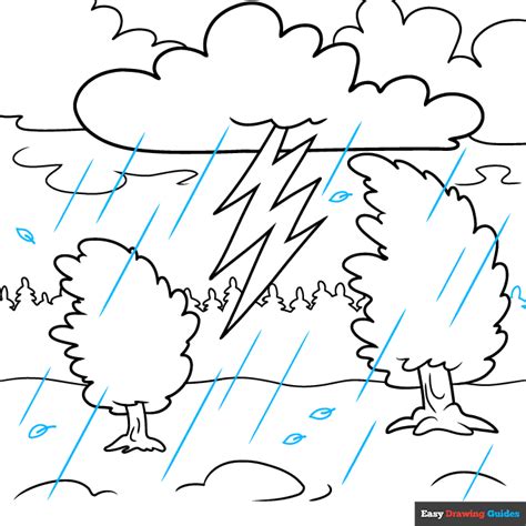 Thunderstorm Rain Drawing