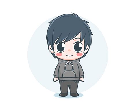 Cute boy wearing hoodie cartoon illustration 5610578 Vector Art at Vecteezy