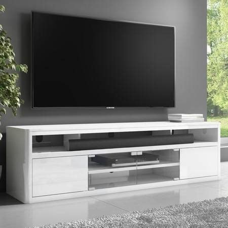 Large White High Gloss TV Unit with Soundbar Shelf - Neo - Furniture123