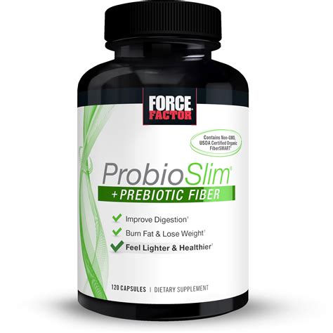 ProbioSlim + Prebiotic Fiber Probiotic Supplement for Digestive Health and Weight Loss, with ...