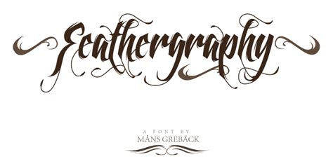 Feathergraphy Decoration Font | Måns Grebäck | FontSpace | Creative fonts, Free tattoo fonts ...