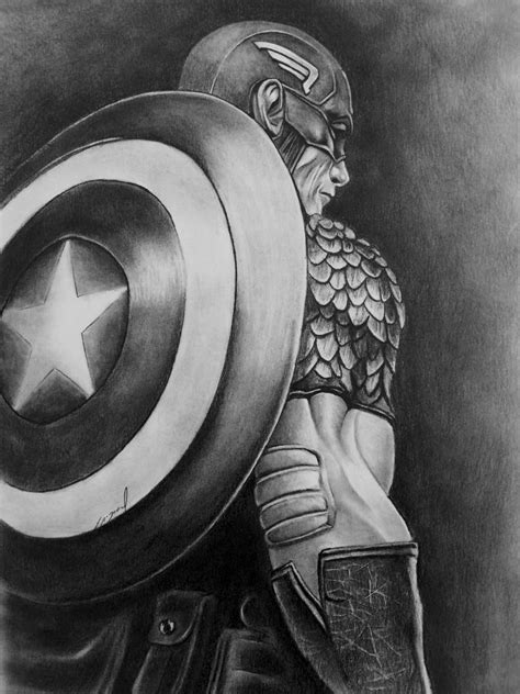 Captain America Pencil Drawing by morkedin on DeviantArt