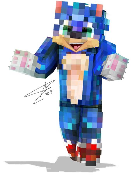 Sonic The Hedgehog (Sonic movie 2019, old design) Minecraft Skin