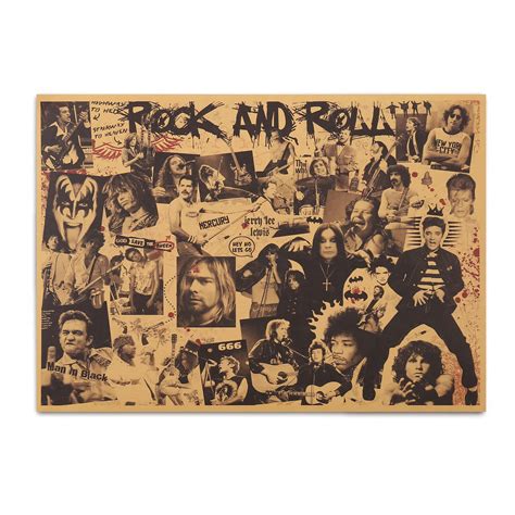 Buy Vintage Rock and Roll 14 x 20 Inch Unframed Band s Kraft Paper Rock ...