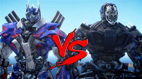 OPTIMUS PRIME VS LOCKDOWN - TRANSFORMERS BATTLE - YouTube