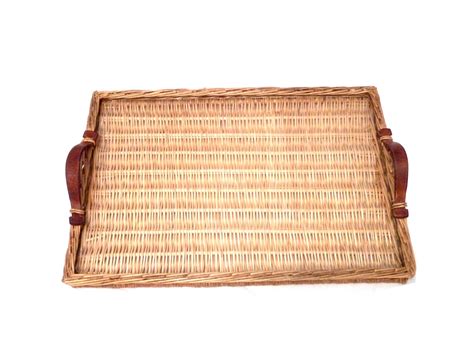 HERMES * Gorgeous large vintage wicker and leather service tray – Haute ...