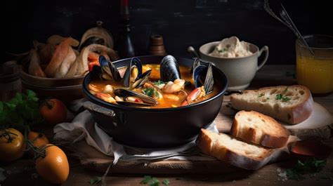 Premium AI Image | Bouillabaisse a traditional fish soup