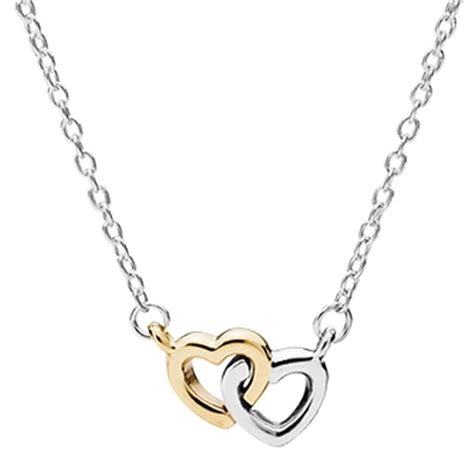 LoveMySwag PANDORA United in Love Two Heart Necklace, 14k Gold and Silver SWAG | Necklace, Love ...