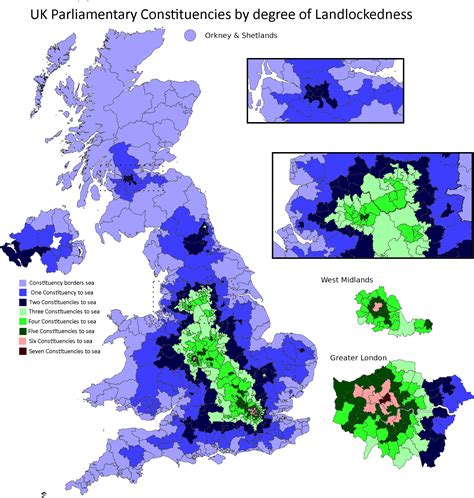 UK Parliamentary Constituencies by Degree of Landlockedness [2000x2102 ...