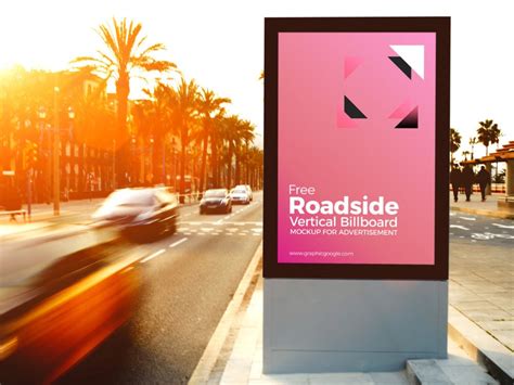 Sunny Roadside Advertising Billboard