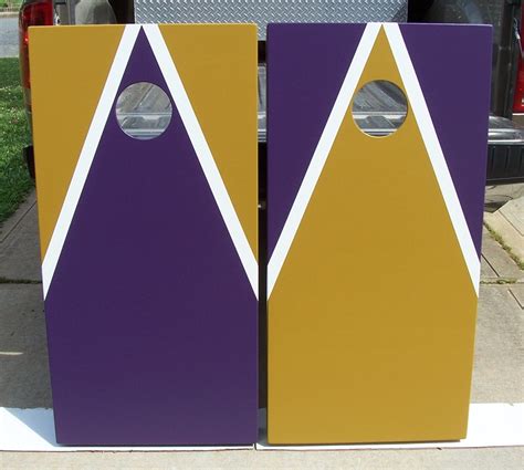 Custom painted cornhole boards and bags.