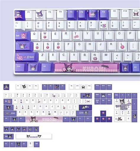 Buy Sanrio Kuromi Purple Keycaps for Cherry MX Switches Cute Japanese Anime Mechanical Gaming ...