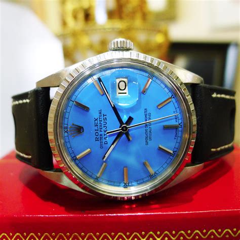 MENS ROLEX OYSTER PERPETUAL DATEJUST STAINLESS STEEL BLUE FACE WATCH | eBay