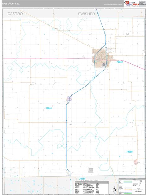 Hale County, TX Wall Map Premium Style by MarketMAPS - MapSales.com