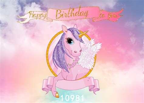 445 Unicorn Happy Birthday Background Hd - MyWeb