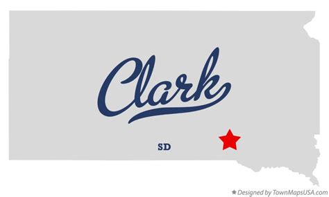 Map of Clark, Douglas County, SD, South Dakota