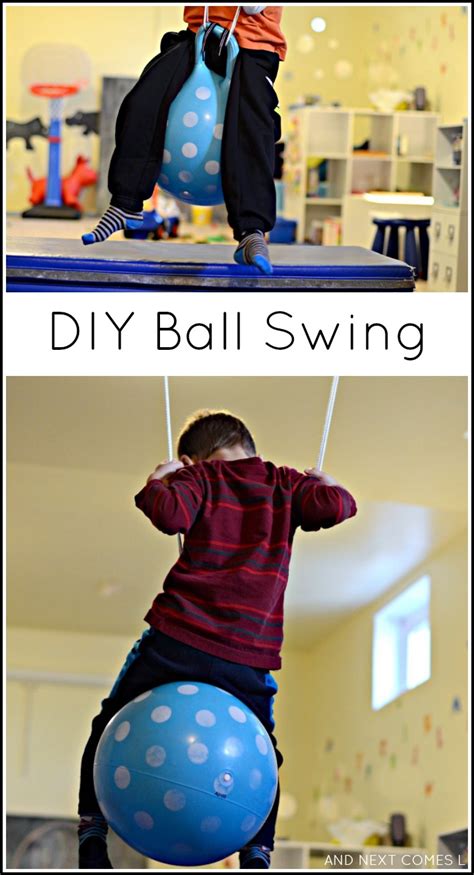 DIY Ball Swing {Sensory Hack for Kids} | And Next Comes L