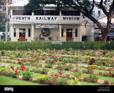 Death Railway Museum beside Don Rak Kanchanaburi War Cemetery Stock ...