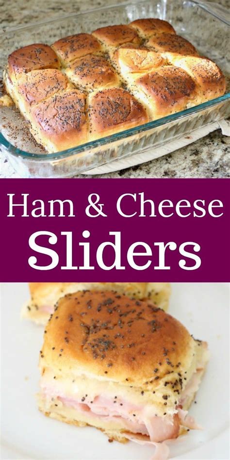 Ham and Cheese Sliders are the perfect party food! #appetizer #partyfood #food Easy Slider ...