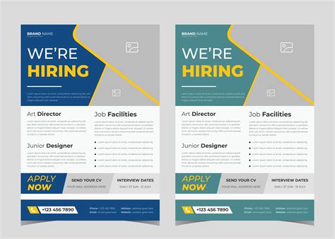 We are hiring flyer design. We are hiring poster template. Job vacancy ...