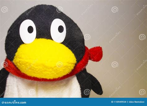 Soft toy penguin stock photo. Image of fins, dinner - 110949934