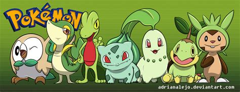 Pokemon Grass Starters by adrianalejo on DeviantArt