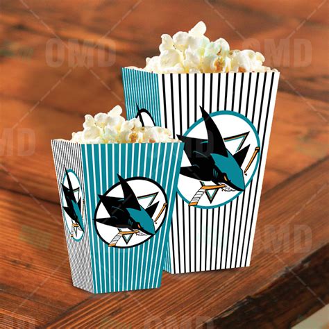 San Jose Sharks Party Popcorn Boxes – Sports Invites