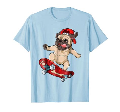 Pug Skateboard T Shirt Dog Puppy Funny Skater Skateboarding-ln – Lntee