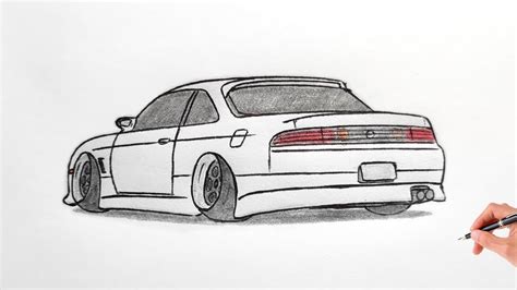 How to draw a NISSAN SILVIA S14 STANCE / drawing a 3d car / coloring nissan silvia s 14 kouki ...