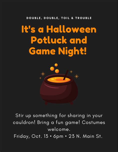 Halloween Potluck & Game Night! - First Parish in Cohasset