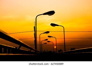 Lamp Post Silhouette Stock Photo (Edit Now) 624330083