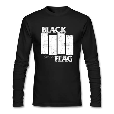 Aliexpress.com : Buy Black Flag Band T Shirt Long Sleeve Men's T shirts ...