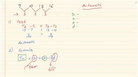 Grade 12 : Number Patterns : Arithmetic Sequence - How to get the ...