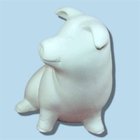 Ceramic Pig Figurine / Pig Statue / Unpainted Ceramics / - Etsy