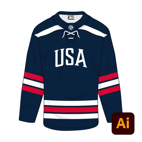 USA Hockey Jersey Vector Design Template